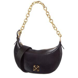 Off-White™ Hemisphere Leather Hobo Bag, Black